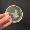 Set of Six Clear Glass Coasters - Etched Bird Motif - 2