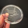 Set of Six Clear Glass Coasters - Etched Bird Motif - 3