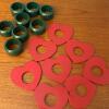 Napkin Ring Sixteen Piece Lot - Red Hearts and Green Round - 2