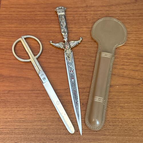 Spanish PIC Eagle Sword Letter Opener & Scissors Set