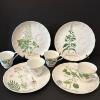 Taste Setter Collection Eight Piece Botanical Porcelain Teacup and Saucer Set