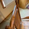 Ladder-Back Wooden Rocking Chair with Seat Cushion - 4