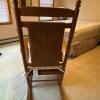Ladder-Back Wooden Rocking Chair with Seat Cushion - 5