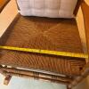 Ladder-Back Wooden Rocking Chair with Seat Cushion - 9