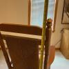 Ladder-Back Wooden Rocking Chair with Seat Cushion - 10
