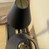 Pair of Contemporary Candlestick Table Lamps - Black and Brass-Tone Metal - 2
