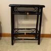 Black Three-Tier Bamboo/Rattan Side Table
