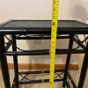 Black Three-Tier Bamboo/Rattan Side Table - 8