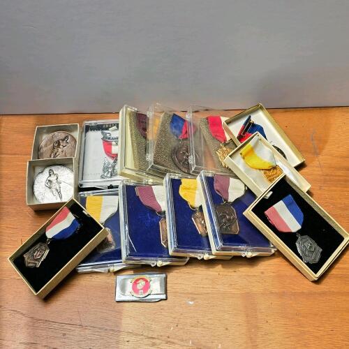 Vintage Track & Field & Cross Country Medals Lot &mdash; Manhattan Prep, BSA, USMC