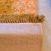 Large Shag Area Rug, 6'4" x 9'4", Mustard Yellow/Orange/Green Retro Pattern, High-Pile Fringe - 2
