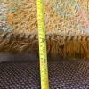 Large Shag Area Rug, 6'4" x 9'4", Mustard Yellow/Orange/Green Retro Pattern, High-Pile Fringe - 4