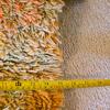 Large Shag Area Rug, 6'4" x 9'4", Mustard Yellow/Orange/Green Retro Pattern, High-Pile Fringe - 5