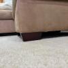 Max Home Beige Microsuede Sectional Sofa with Chaise and Ottoman - 12