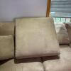 Max Home Beige Microsuede Sectional Sofa with Chaise and Ottoman - 15