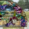 AMIA Hand-Painted Stained Glass Welcome Panel with Vineyard Design - 5