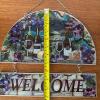 AMIA Hand-Painted Stained Glass Welcome Panel with Vineyard Design - 7