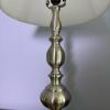 Brushed Metal Table Lamp with White Fabric Shade - 3