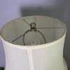 Brushed Metal Table Lamp with White Fabric Shade - 4