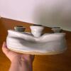 Handmade Ceramic 4-Arm Candle Holder with Green & White Glaze, Signed - 3