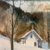 23"x18" Framed R. Alden Burt Rural Winter Landscape Watercolor Painting - 6