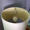 Brushed Metal Table Lamp with White Drum Shade - 3