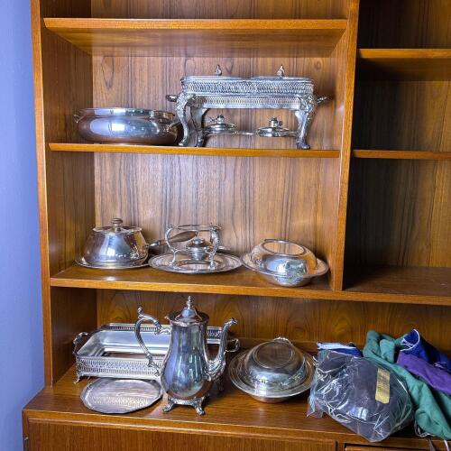 Assorted Vintage Silver Plate & Metal Kitchenware Lot