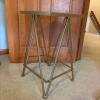 Gold Toned Metal Side Table with Mirrored Top & Geometric Frame - 3