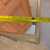 Gold Toned Metal Side Table with Mirrored Top & Geometric Frame - 5