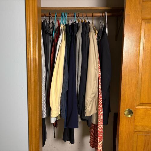 Closet Lot of Men's Shirts, Jackets, & Ties, Mostly Size L