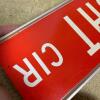 "Wheelwright Circle" Red Metal Reflective Street Sign - 2
