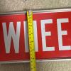 "Wheelwright Circle" Red Metal Reflective Street Sign - 5