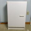Small White Storage Cabinet with Adjustable Shelf