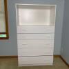 Techline White Dresser & Bookcase Combo with 5 Drawers and Adjustable Shelving