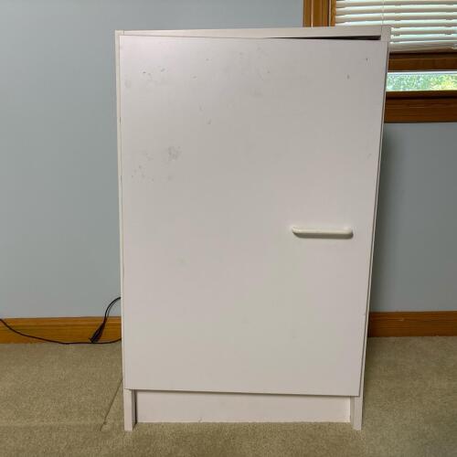 White Storage Cabinet with Adjustable Shelves