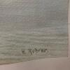 25"x21" Watercolor Lakeside Landscape Wall Art, Signed H. Rohrer - 4
