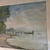 25"x21" Watercolor Lakeside Landscape Wall Art, Signed H. Rohrer - 10