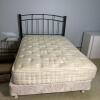 King Koil Full Size Bed Frame on Casters with Box Spring, Optional Mattress, & Metal & Wood Headboard