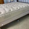 King Koil Full Size Bed Frame on Casters with Box Spring, Optional Mattress, & Metal & Wood Headboard - 7