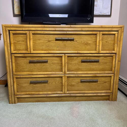 Lea Industries Faux Bamboo 6-Drawer Dresser in Honey Oak Finish