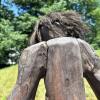Large African Folk Art Hand-Carved Wooden Tribal Figure - 8
