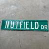 Nutfield Drive Green Metal Street Sign