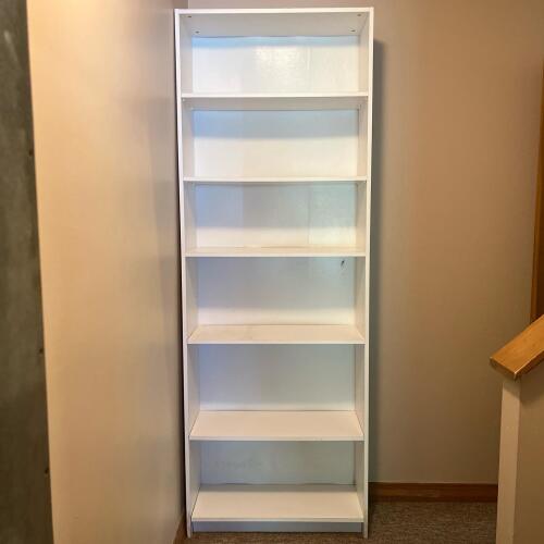 Tall White Freestanding Adjustable Bookshelf
