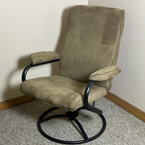 Norstar Faux Suade Swivel Armchair With Metal Frame And Polyurethane Foam Cushion