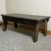 1940 "Hiller" Handcrafted Dark Finish Wooden Rustic Bench/Table