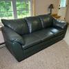 Dark Green 3-Seat Sofa Overstuffed Contemporary Design
