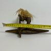 Hand-Carved Wooden Tribal Canoe Figurine with Natural Fiber Accents - 4