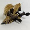 Hand-Carved Wooden Outrigger Canoe Sculpture - 2