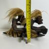 Hand-Carved Wooden Outrigger Canoe Sculpture - 5