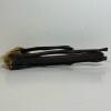 Hand-Carved Wooden Tribal Figure Statue Fiber Hair & Skirt - 3