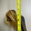 Hand-Carved Tribal Wooden Figurine with Fiber Hair and Skirt - 5